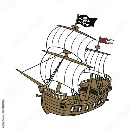 pirate ship with a sword