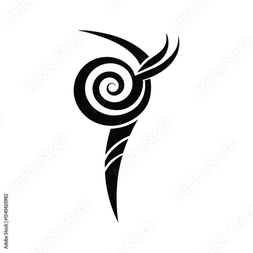 Wind totem inspired tattoo in airokom Vector illustration