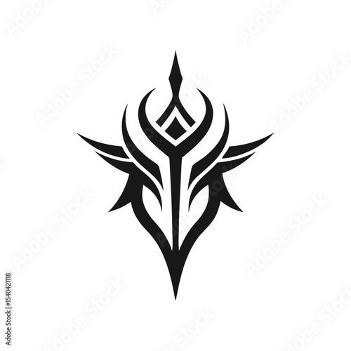 Light fierce tribal crest airokom style Vector illustration