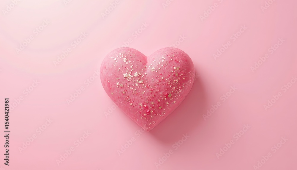 Pink Heart with Glitter on Pink Background Pink Heart with Glitter on Pink Background