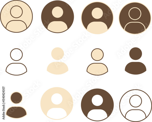 Brown chocolate dessert food color ui icons collection 
