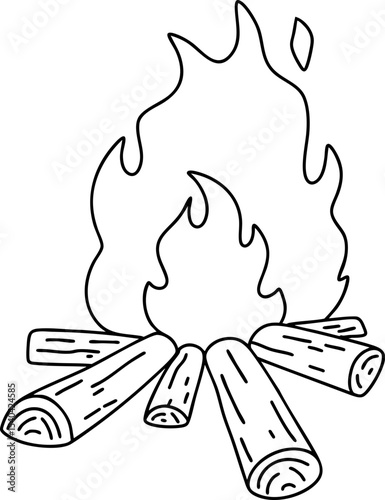 bonfire hand drawn