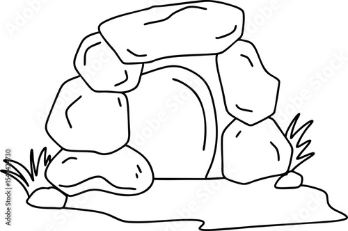 hand drawn cave