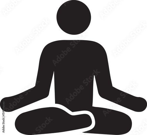 Meditation silhouette  icon . 