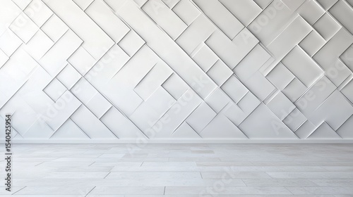 Modern business lobby interior with comfortable seating, natural lighting, and blank white wall space ideal for branding or advertisement display in corporate office environment




