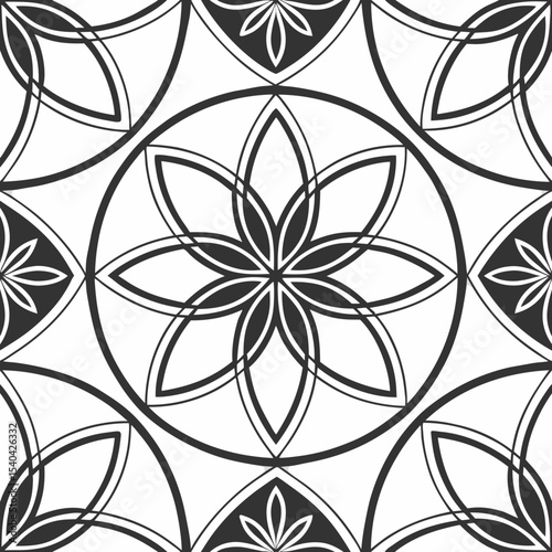 Elegant floral mandala pattern evokes feelings of calm and peace with its soothing symmetrical
