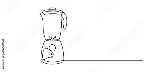 food mixing machine continuous one line drawing, Blender continuous one line drawing minimalism design, continuous line of Stand mixer. Home appliance, kitchen, electrical, food processor, kitchenware