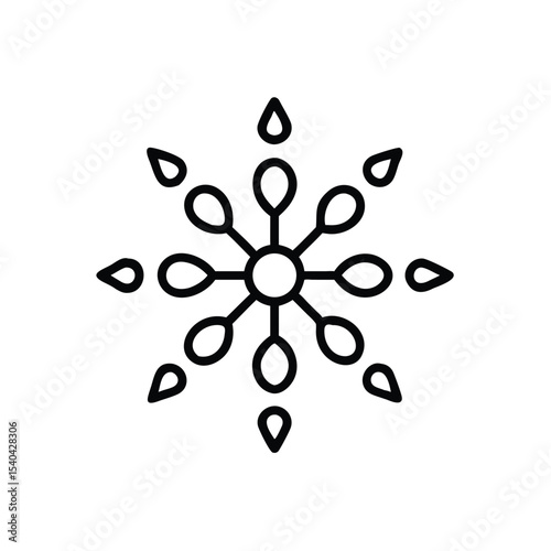 Abstract hand drawn snowflake design element winter holiday
