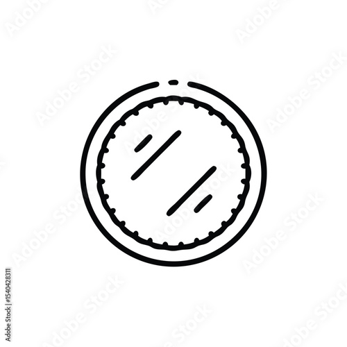 Hand drawn round mirror icon design element