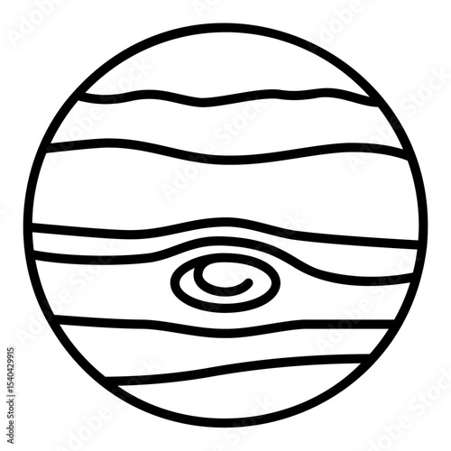 Jupiter planet icon with big red dot