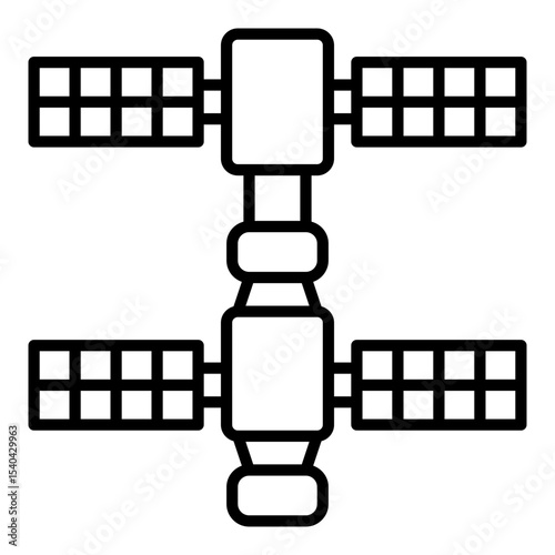 Fototapeta Naklejka Na Ścianę i Meble -  Space station icon for research and astronaut base