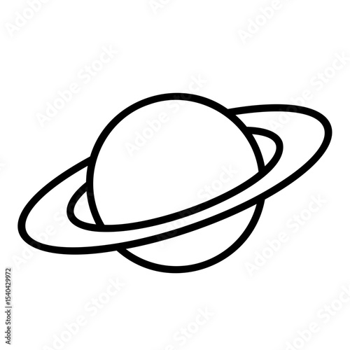 Icon of the planet Saturn with rings