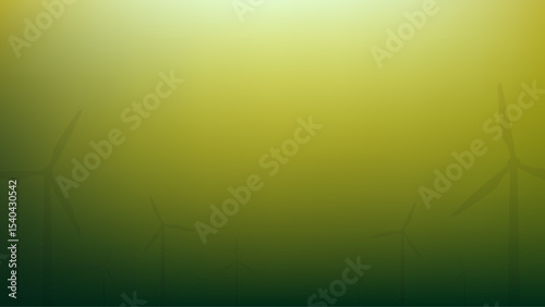 Wind turbine, renewable energy, green gradient, environmental, silhouette, landscape, peaceful