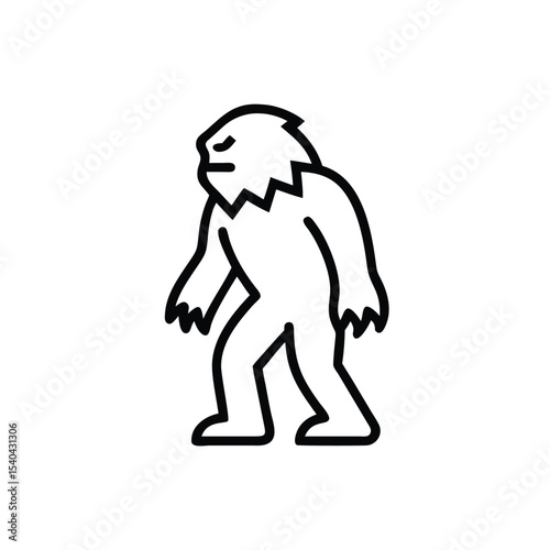 Hand drawn bigfoot illustration line art mythical creature