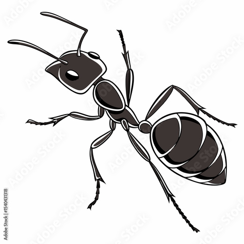  vector illustration ant on white background