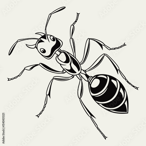  vector illustration ant on white background
