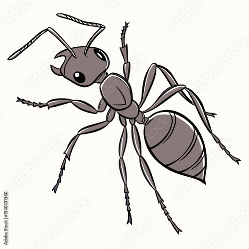  vector illustration ant on white background