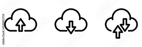 cloud icon, containing cloud upload, download symbol, vector illustration