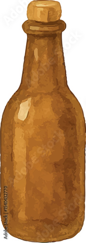 Rustic brown beer bottles with labels, perfect for craft beer packaging or brewery ads. Ideal for vintage designs, beer collections, or bar decor, showcasing traditional brewing aesthetics
