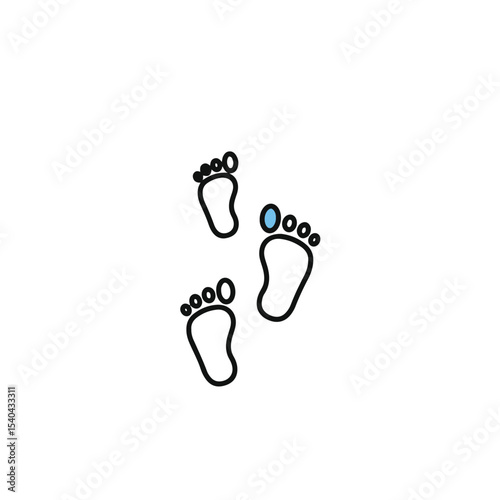 Symbolic illustration of baby footsteps, representing new beginnings and journeys.