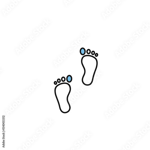 Minimalistic illustration of two footprints, symbolizing journey and steps.
