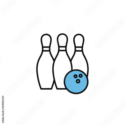 Bowling pins and ball, simple image