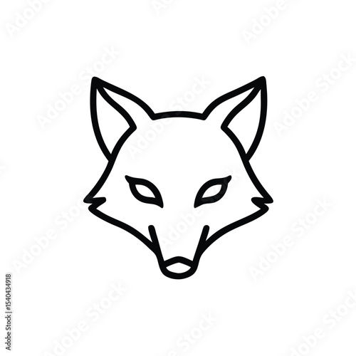 Hand drawn fox head line art minimalist design