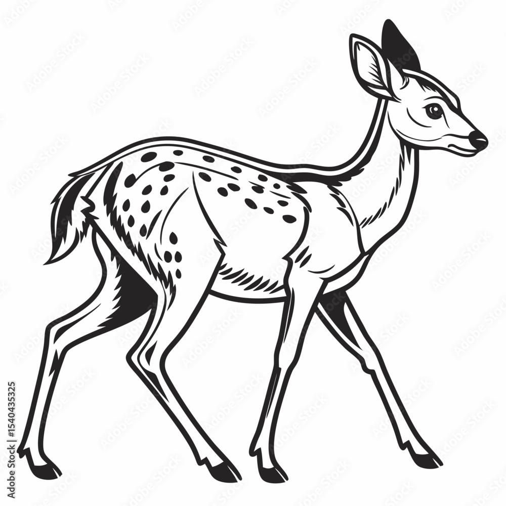 Obraz premium deer on a white background, vector illustration