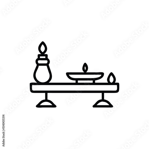 Hand drawn minimalist altar candles flames spiritual wellness