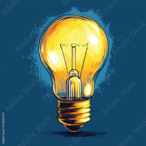Light Bulb. Concept and ideas, hand-drawn illustration. Vector