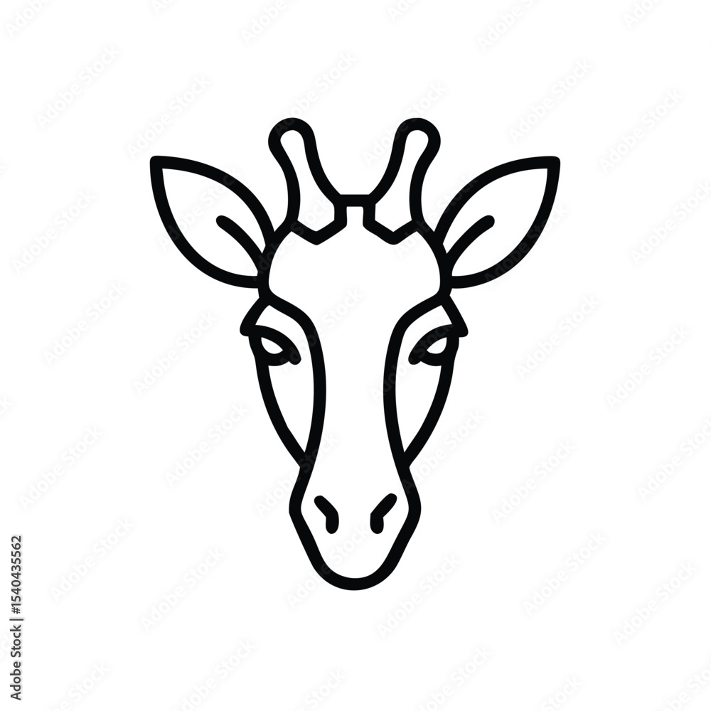 Obraz premium Hand drawn giraffe head line art illustration
