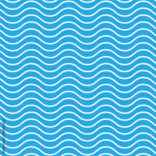 Wave pattern seamless abstract background. Lines wave pattern white on blue background for summer vector design.
