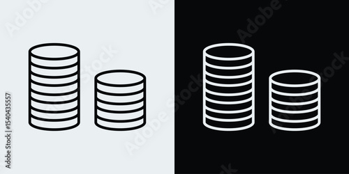 Coin icons stock illustration