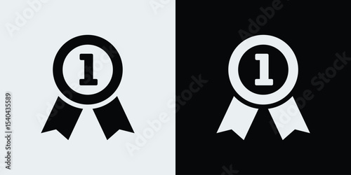 Certificate seal with number one icon