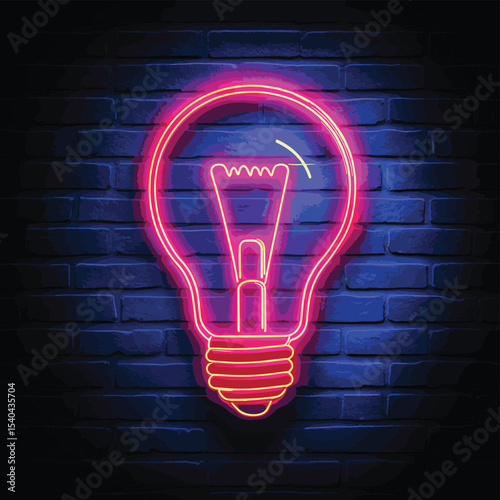 Light Bulb neon sign vector. Light Bulb Design template neon icon, light banner, neon signboard, light symbol. Vector illustration, vector style simple color