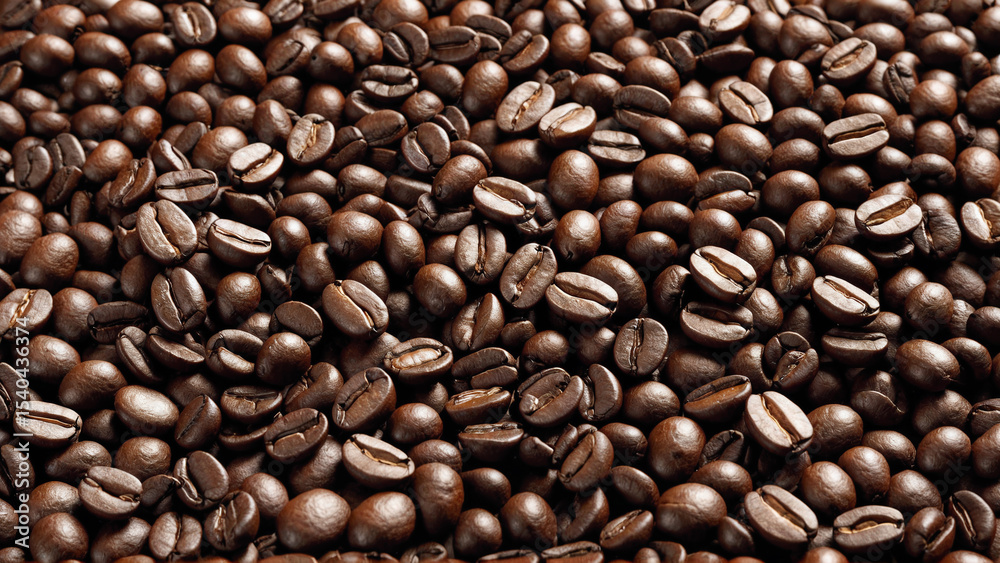 Obraz premium Rich Roasted Coffee Beans Full Frame Texture