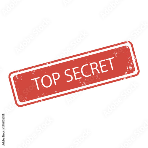 "TOP SECRET” Rubber Stamp Vector Illustration / Grunge Red Ink Seal	
