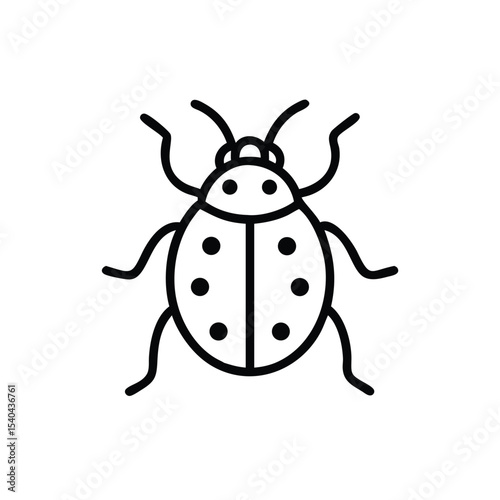 Hand drawn ladybug insect line art illustration graphic design