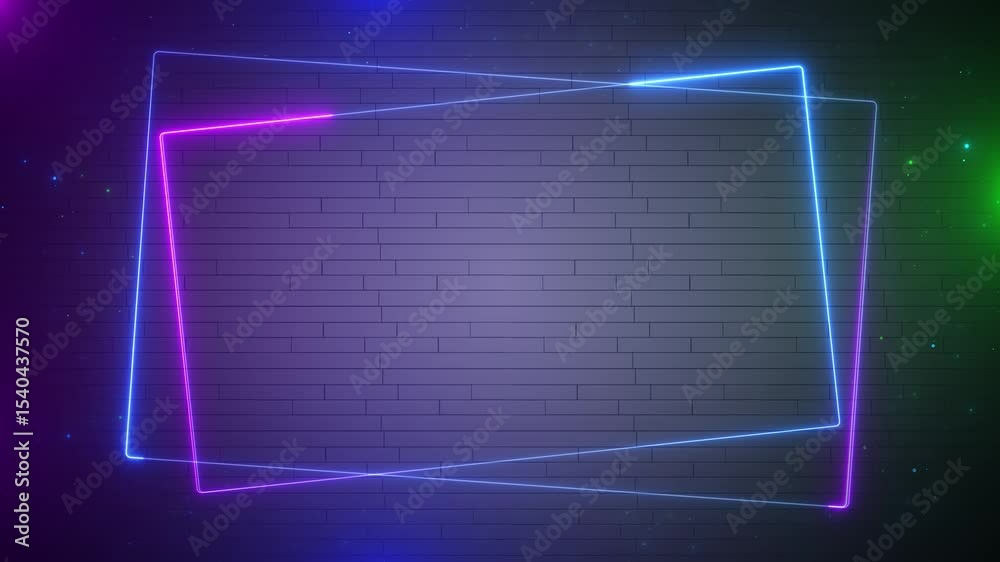 Pink blue cube neon geometric frame Digital HUD frame with empty space futuristic motion graphic element cyber Digital futuristic background. Future technology interface data sci-fi display screen