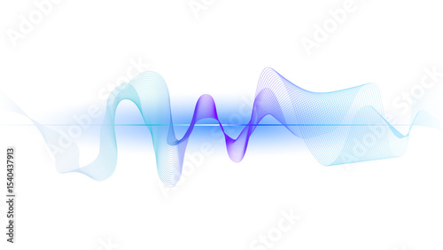 abstract sound wave on white background, vector illustration 