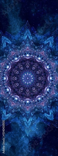Cosmic Floral Mandala in Deep Space