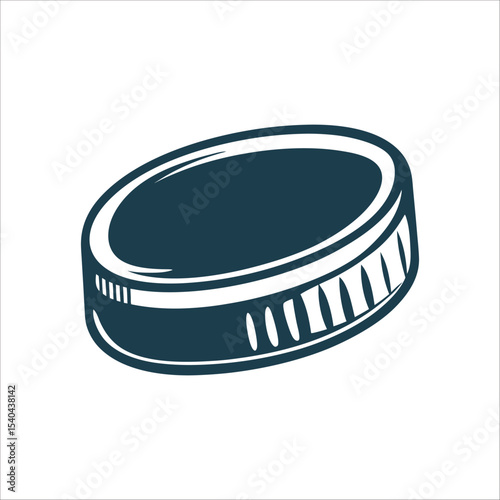 Simple Hockey Puck Icon, Isolated Vector Illustration Hockey Puck Simple oval with slight edge detail