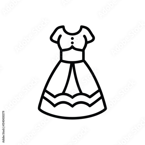 Elegant hand drawn dress design fashion illustration