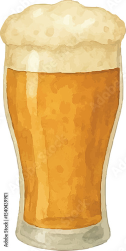 A classic frothy beer mug with golden ale, perfect for pub decor or beer fest promotions. Ideal for craft beer branding, rustic designs, or beverage illustrations, capturing the essence of a cold brew
