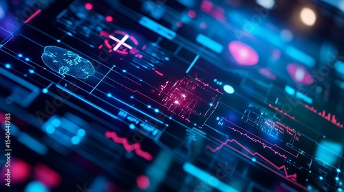 Wallpaper Mural DNA sequencing on high-tech screen with medical symbolsImage Torontodigital.ca