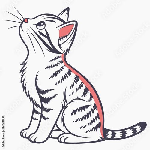 vector illustration of cartoon cat
