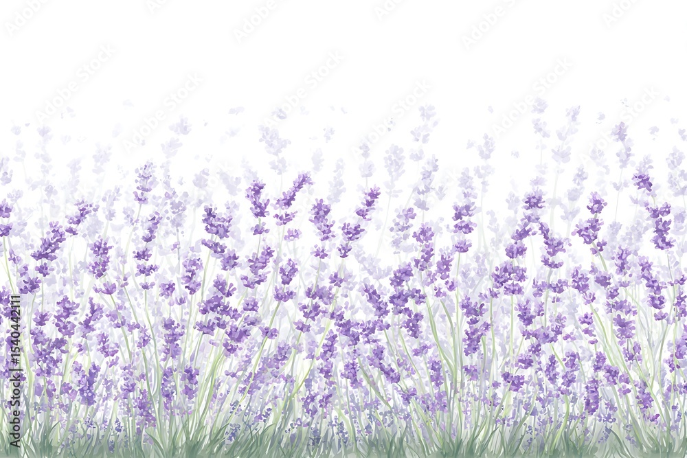 Naklejka premium Lavender field border design