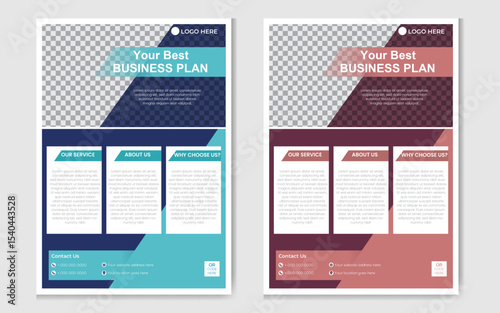 A Bundle of 2 Templates of Different colors a4 Size Creative Simple Modern Corporate Business Flyer Design. Simple Elegant wonderful and Unique Flyer Design. 
