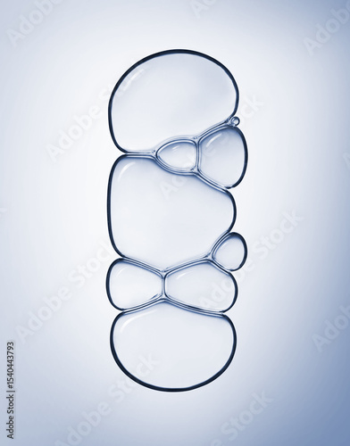 Blue clear cosmetic gel serum oil bubble texture Hyaluronic skin care moisturizer product sample with bubbles macro