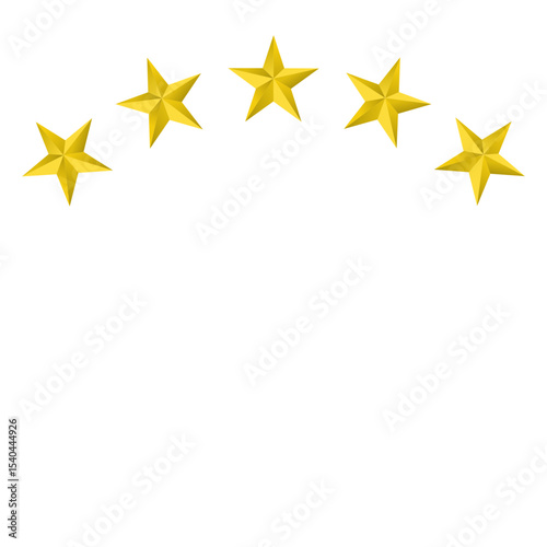 Luxury five gold stars in arch formation